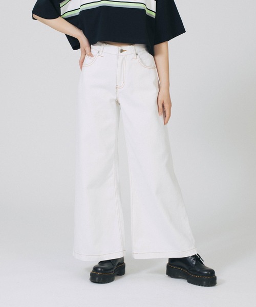 X-girl（エックスガール）の「REVERSIBLE WIDE LEG PANTS（デニム