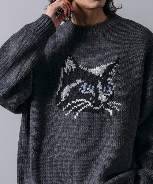 セール】限定展開 リラックスフィット キャットモチーフ ローゲージ