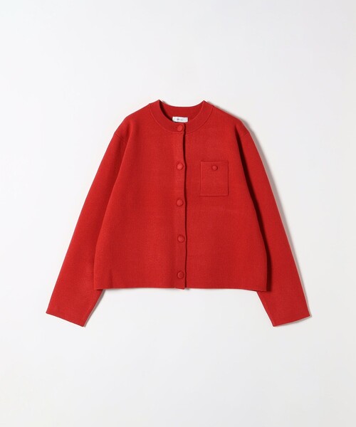 SHIPS any:〈手洗い可能〉ミラノリブ ノーカラー ニット ジャケット