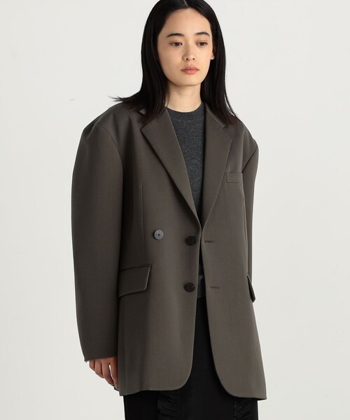 セール】ウールサテン オーバーサイズドジャケット（テーラード