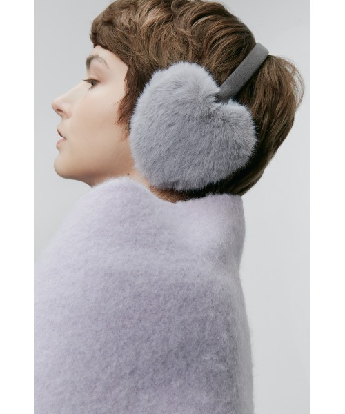 イヤーマフラー 耳当て 'ハート' フェイクファー（イヤーマフ）｜FURLA