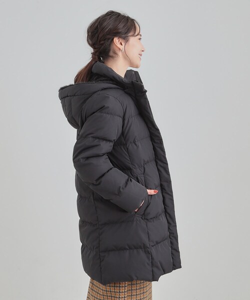 セール】【洗濯機可/撥水】フェイクファーフード ロングダウン（ダウン