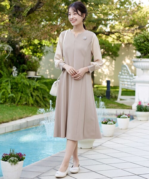 シフォン袖ワンピース（ワンピース）｜Tiaclasse（ティアクラッセ）の