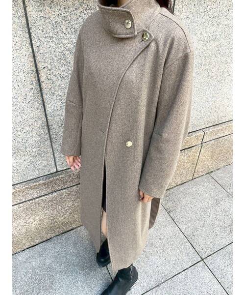 ウールジャージスタンドカラーコート（チェスターコート）｜LAGUNAMOON