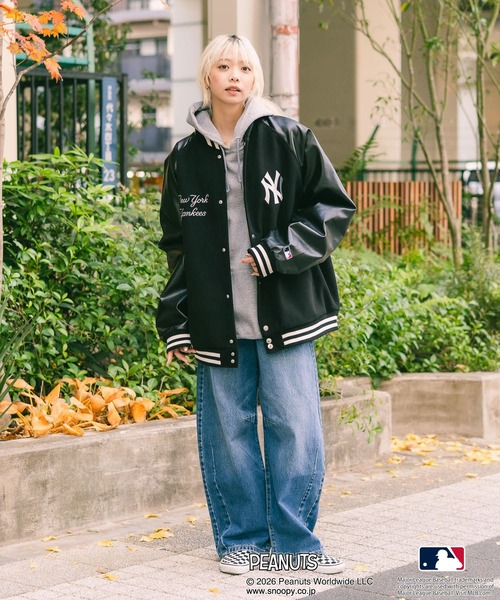 PEANUTS×MLB】オリジナルデザイン スタジャン バーシティージャケット