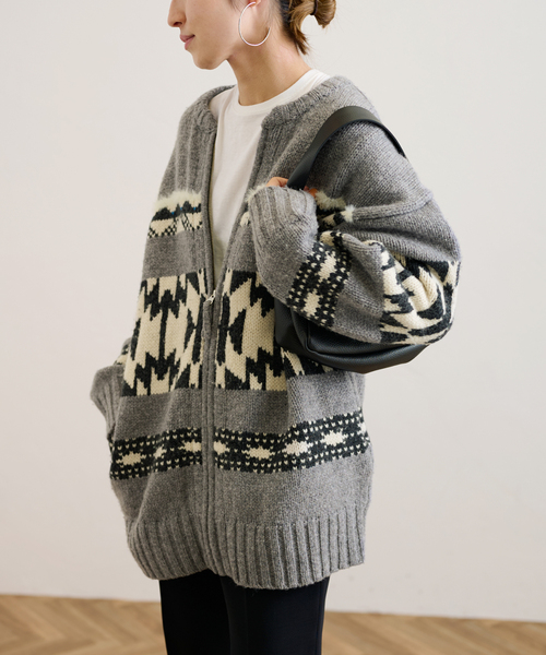 FRAMeWORK（フレームワーク）の「≪追加≫ジャガードZIPカーディガン