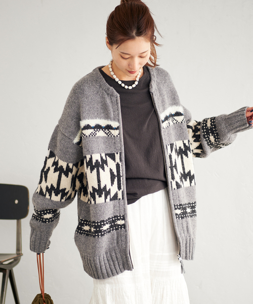 FRAMeWORK（フレームワーク）の「≪追加≫ジャガードZIPカーディガン