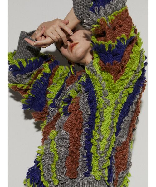 UN3D.（アンスリード）の「マルチカラーループニット（ニット/セーター