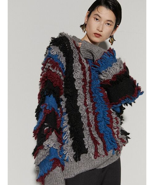 UN3D.（アンスリード）の「マルチカラーループニット（ニット/セーター