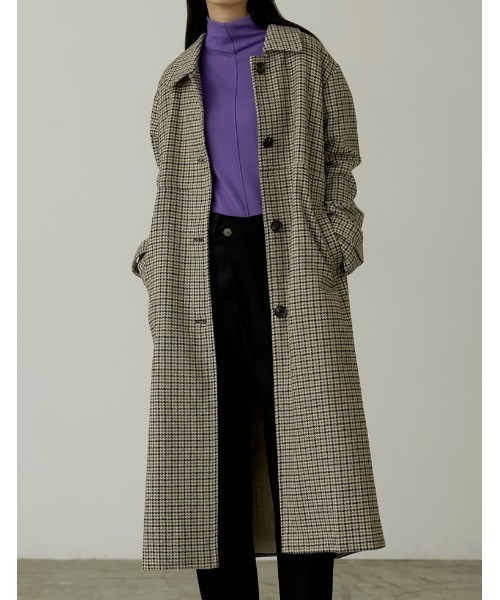 Re:EDIT（リエディ）の「チェック柄ウールタッチステンカラーコート
