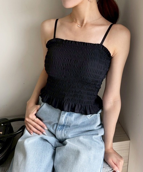 シャーリングブラトップ（キャミソール）｜one after another NICE
