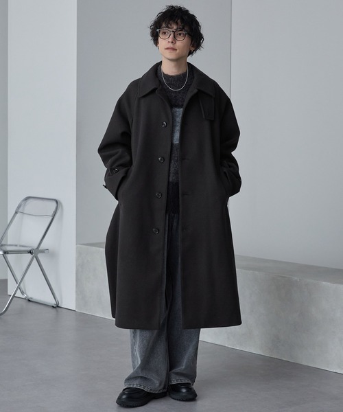 ルミノア ロイヤルジーロンウールメルトンコート ワイドシルエット 日本製 黒 7d68c585e61b9f133f4d8a1fbc91bd