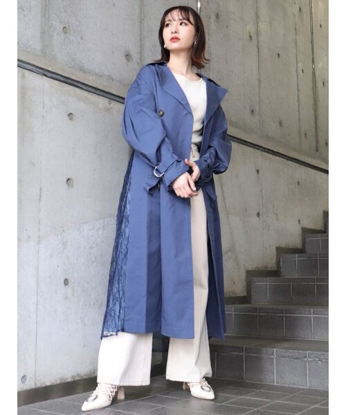 セール】【ONLINE限定】レースプリーツトレンチコート（トレンチコート
