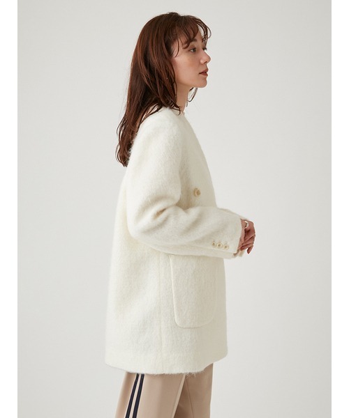 emmi（エミ）の「【emmi atelier】ノーカラーダブルジャケットコート