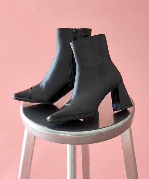 クッションスリムショートブーツ｜美脚見え/疲れにくい/オフィス