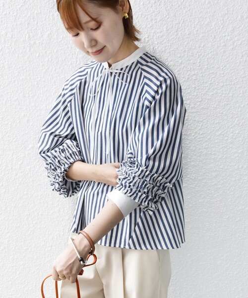 セール】〈手洗い可能〉長袖 フリル デザイン ブラウス（シャツ