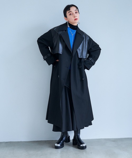 HARE（ハレ）の「フェイクレザーキリカエコート(HARE)（トレンチコート