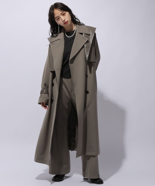 HARE（ハレ）の「フェイクレザーキリカエコート(HARE)（トレンチコート