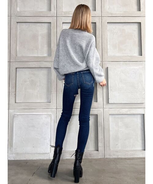 GYDA（ジェイダ）の「ハイウエストインナーサイスキニーデニムパンツ