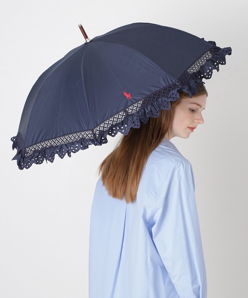 ポロラルフローレン 日傘 紺色 ヴィリーナ WEB限定】晴雨兼用