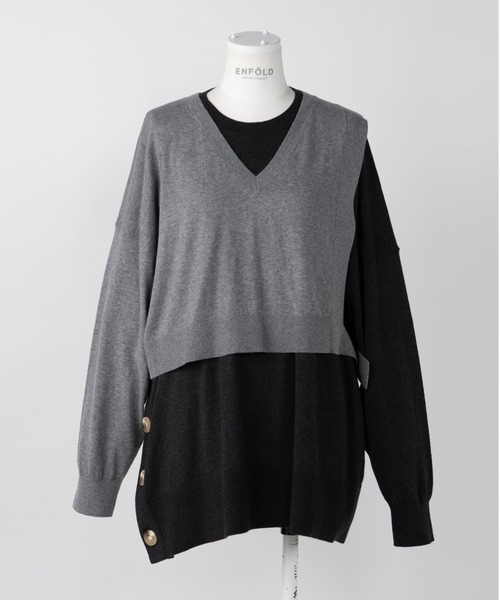 ENFOLD（エンフォルド）の「アシンメレイヤードニットプルオーバー