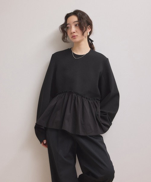 アダムエロペ】モヘヤニット プルオーバー ブラック 黒 FREE ADAM ET