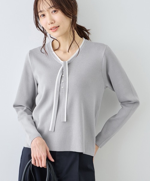 配色リボンパールニット（ニット/セーター）｜ROPE' PICNIC（ロペ