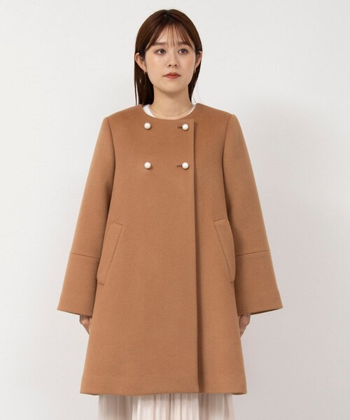 NOLLEY'S（ノーリーズ）の「カシミヤ混ノーカラーチェンジ釦コート