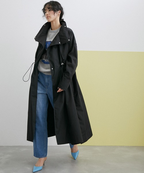 WEB限定】・【サステナブル】スタンドカラーロングモッズコート