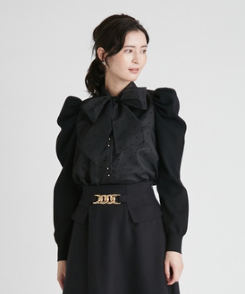 CELFORD（セルフォード）の「ニットコンビオーガンジーブラウス