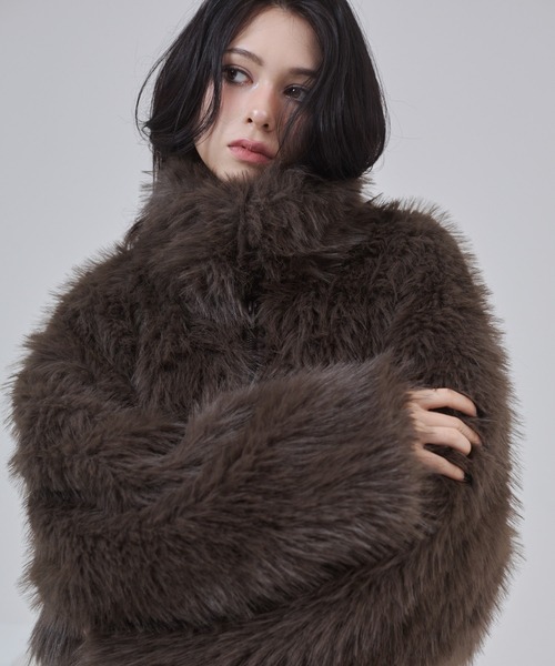 フェイクファー ショートジャケット（その他アウター）｜ENVYM