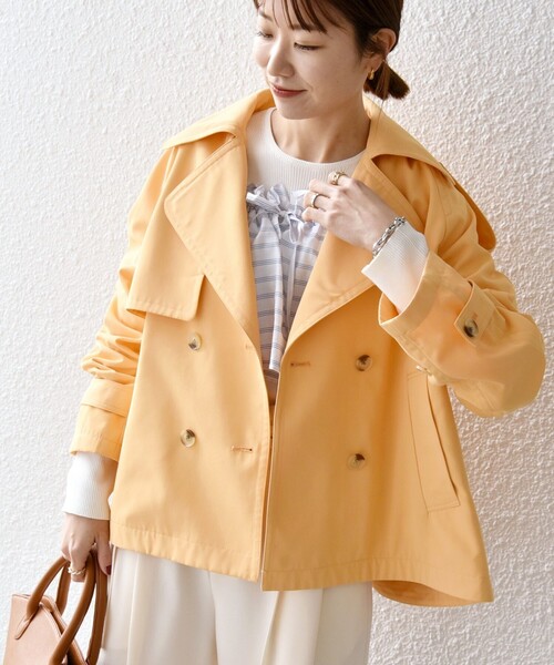 セール】SHIPS any: 〈洗濯機可能〉ショート トレンチ コート