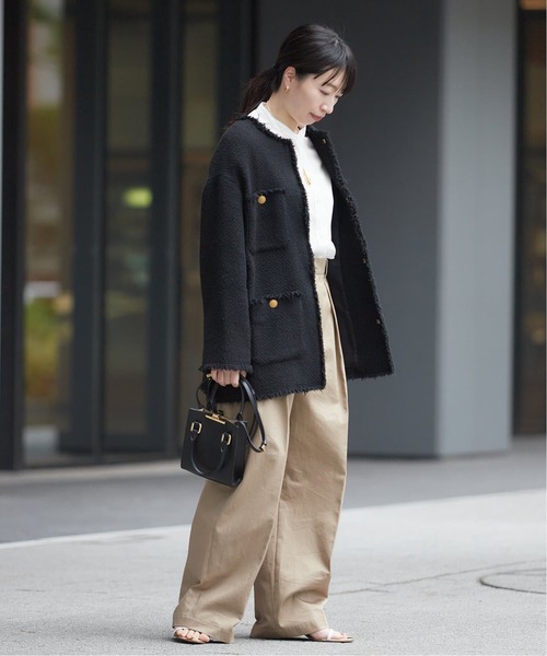 追加》GIOLICAツイードBIGジャケット（ノーカラージャケット