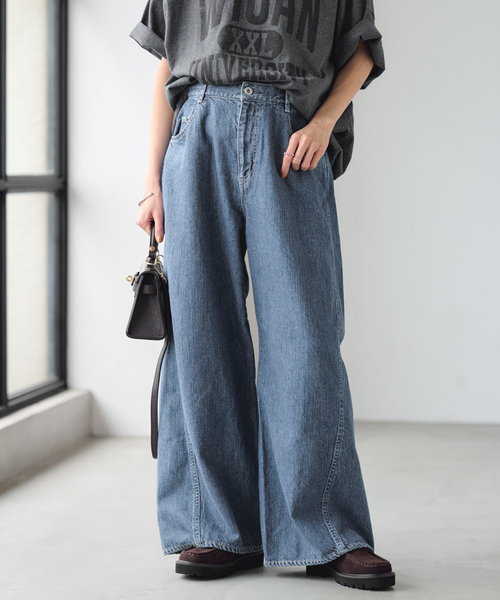 FRAMeWORK（フレームワーク）の「バレルフォルムデニムパンツ（デニム