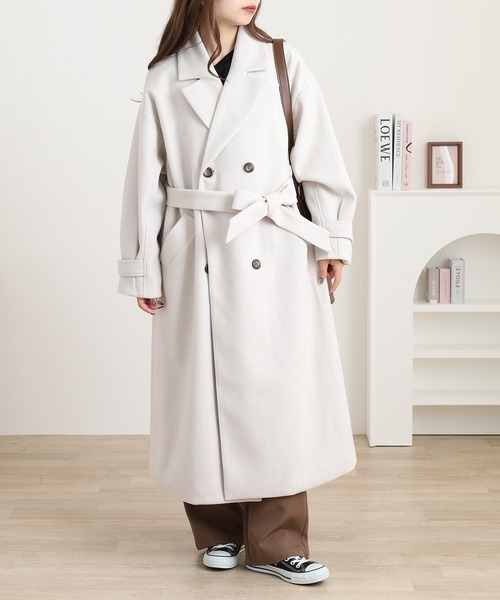 セール】ニットモッサライト ウィンタートレンチコート（トレンチ