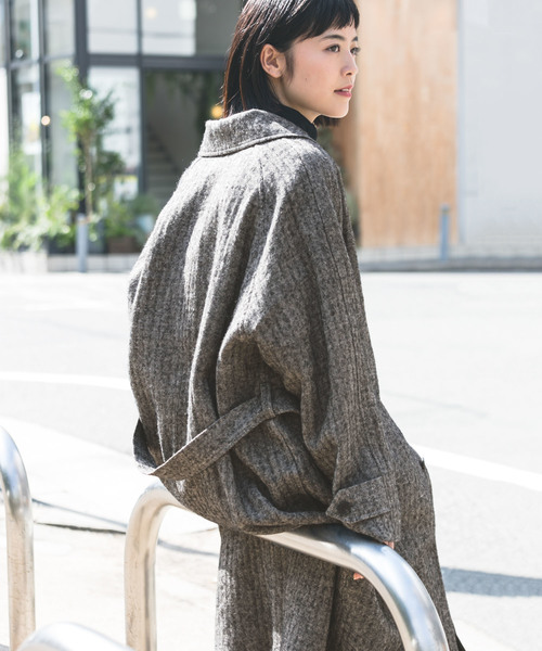 かぐれ（カグレ）の「ウールリネンバルマカンコート（ステンカラー