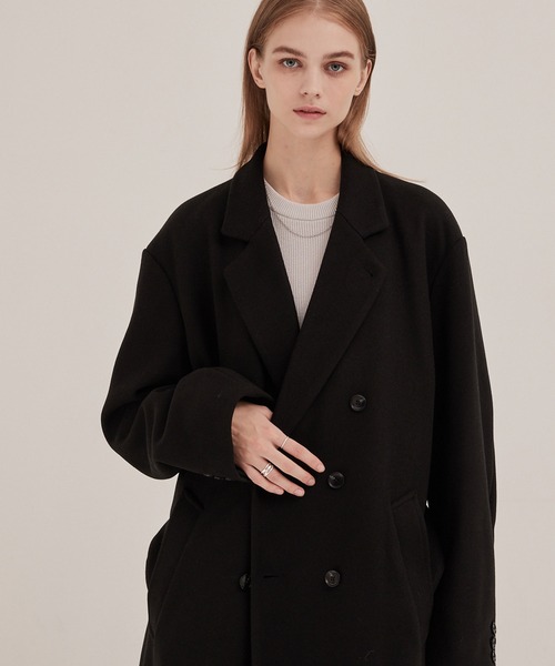 セール】テックメルトンオーバーロングサイドジップダブルチェスター