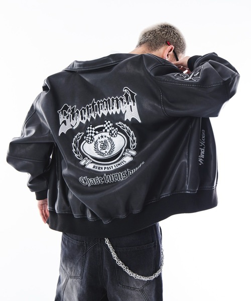 セール】SHORTROUND/PUグラフィックスタジャン（スタジャン）｜SHORT