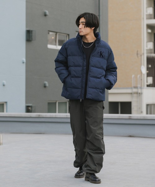 Calvin Klein/カルバンクライン CHENILLE STAND COLLAR PUFFER JACKET