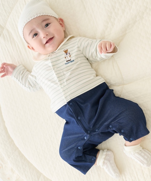 セール】【TeddyBear】セーラーくまカバーオール（ロンパース）｜petit