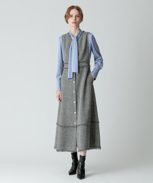 allureville（アルアバイル）の「ノンウールツイードフリンジフレア