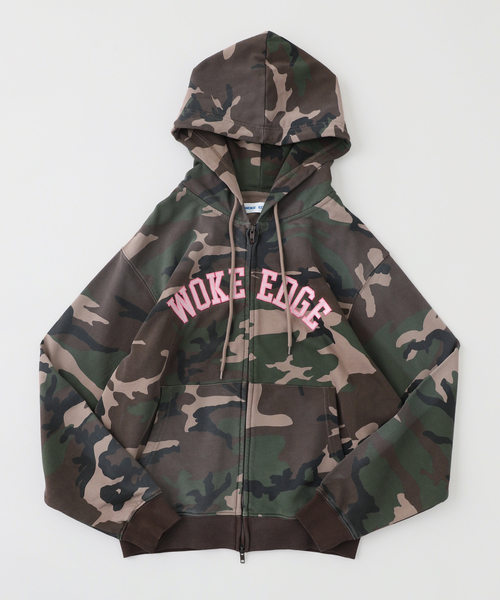 WOKE EDGE / ウォークエッジ SPLAYED CAMO ZIP HOODIE（パーカー