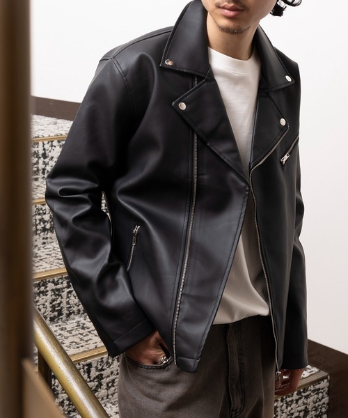 セール】【MAGASIN DE MODE Brew】PUレザー ダブルライダース STS