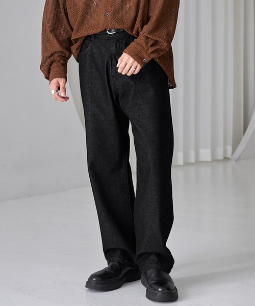ルーズストレートデニムパンツ/セミワイドデニムパンツ MONO-MART