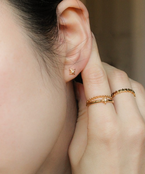 WEB限定】K18vermeil ダイヤモンドスターピアス（ピアス（両耳用