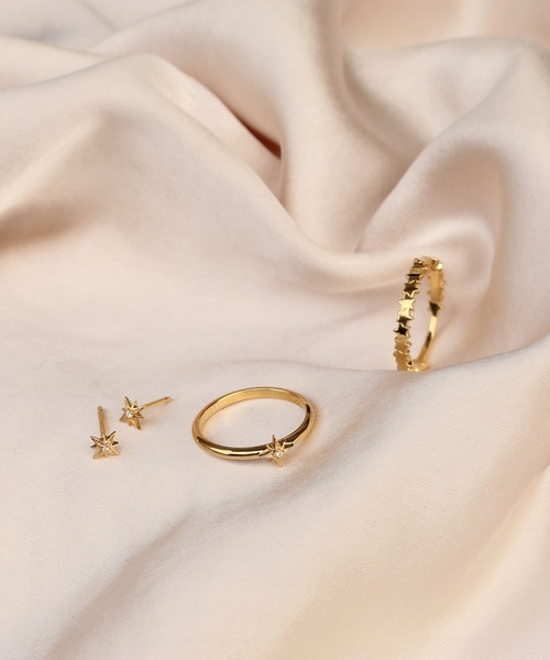 WEB限定】K18vermeil ダイヤモンドスターピアス（ピアス（両耳用