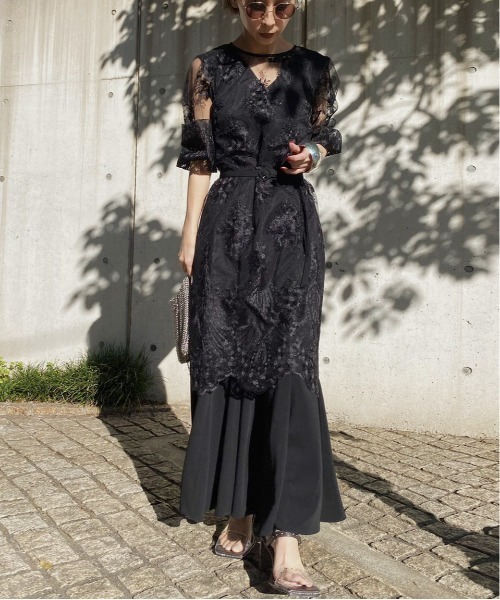 Ameri（アメリ）の「3WAY LAYERED LACE DRESS（ワンピース）」 - WEAR