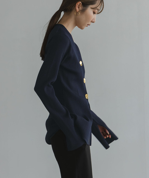 ELENI/エルニ フロウゴールドボタンニット（カーディガン/ボレロ