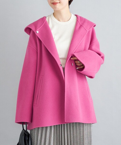 SHIPS（シップス）の「SUPER140 リバー フード ミディ コート