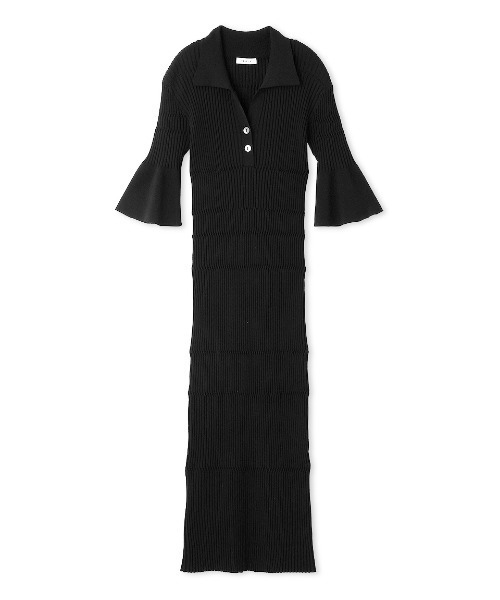 FRAY I.D（フレイアイディー）の「ポロカラーニットワンピース